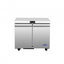ATOSA 36" Stainless Steel Hinged Solid 2 Doors Under Counter Cooler AUR36SD