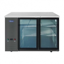 Atosa 48" Black Exterior Hinged Glass 2 Doors Shallow Depth Back Bar Cooler SBB48GGRAUS2