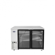 Atosa 48" Stainless Steel Hinged Glass 2 Doors Shallow Depth Back Bar Cooler SBB48GGRAUS1