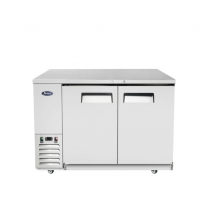Atosa 48" Stainless Steel Hinged Solid 2 Doors Shallow Depth Back Bar Cooler SBB48GRAUS1 