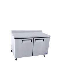 ATOSA 60" Stainless Steel Hinged Solid 2 Door Worktop Cooler MGF8410GR