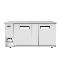Atosa 69" Stainless Steel Hinged Solid 2 Doors Shallow Depth Back Bar Cooler SBB69GRAUS1 