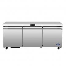 ATOSA  72" Stainless Steel Hinged Solid 3 Door Under Counter Cooler AUR72SD