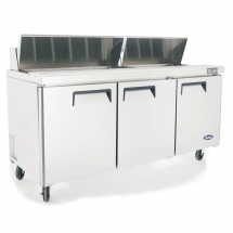 ATOSA 72" Refrigerated Standard Top Sandwich Prep. Table  with 18 x 1/6 poly pans MSF8304GR 