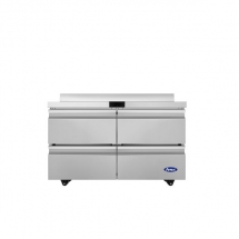 ATOSA AWF48D4 48" Stainless Steel 2 Drawer Worktop Freezer with Backsplash 