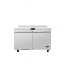 ATOSA AWR48SD 48" Stainless Steel Worktop Cooler with Backsplash Hinged Solid 2 Doors