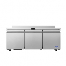 ATOSA AWR72SD 72" Stainless Steel Worktop Cooler with Backsplash Hinged Solid 3 Doors