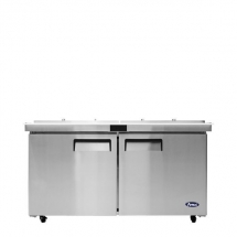 ATOSA MSF8307GR-NTCV Refrigerated 60" MEGA Top Sandwich Prep. Table with Night Covers and 24 x 1/6 poly pans 