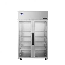 ATOSA PLUS-R2-GS-S-PT Top Mount Compressor Pass Thru Hinged FRONT Glass 2 Doors Cooler