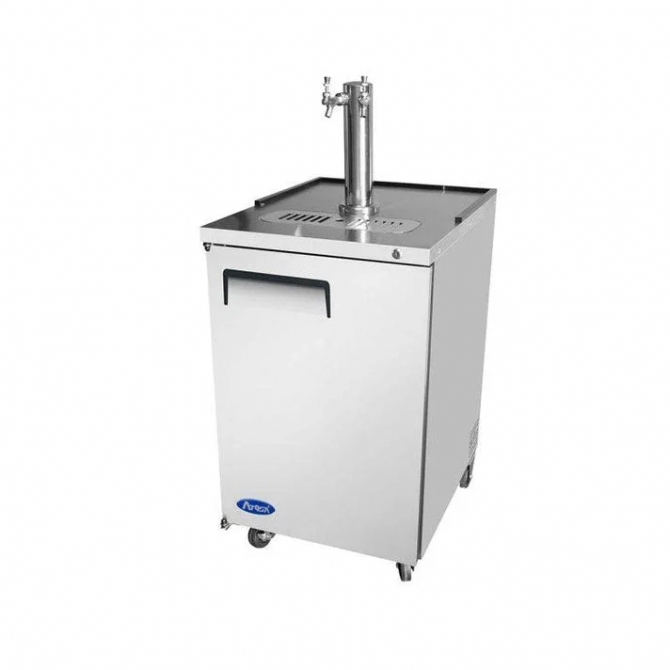 ATOSA 23" Stainless Steel Right Hinged Solid 1 Door Direct Draw Keg Cooler with 1 Beer Tap Tower MKC23GR 