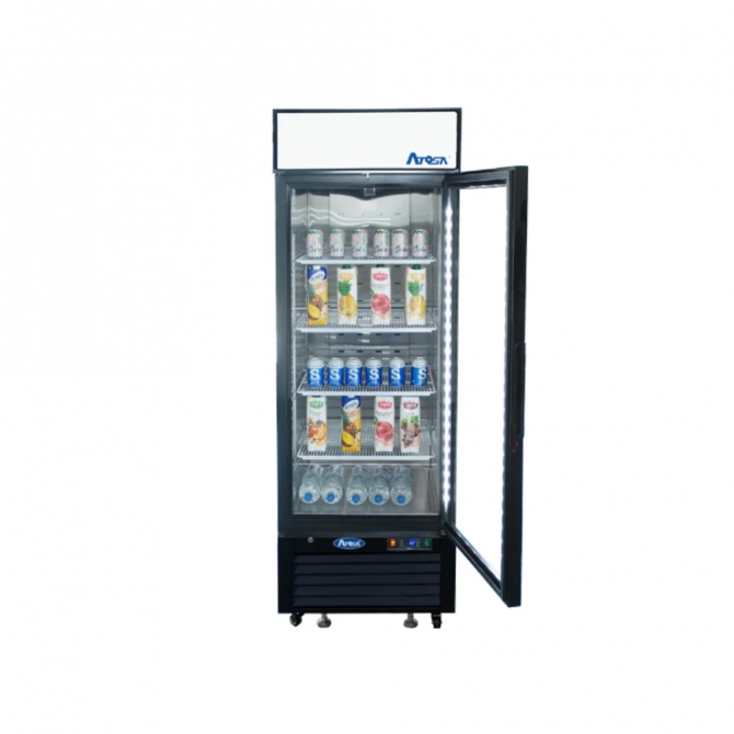 Atosa  27" Black Exterior Right Hinged Glass 1 Door Freezer MCF8720GR