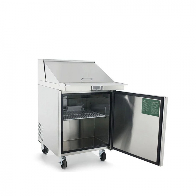 ATOSA 27" Refrigerated Standard Top Sandwich Prep. Table with 8 x 1/6 poly pans MSF8301GR 