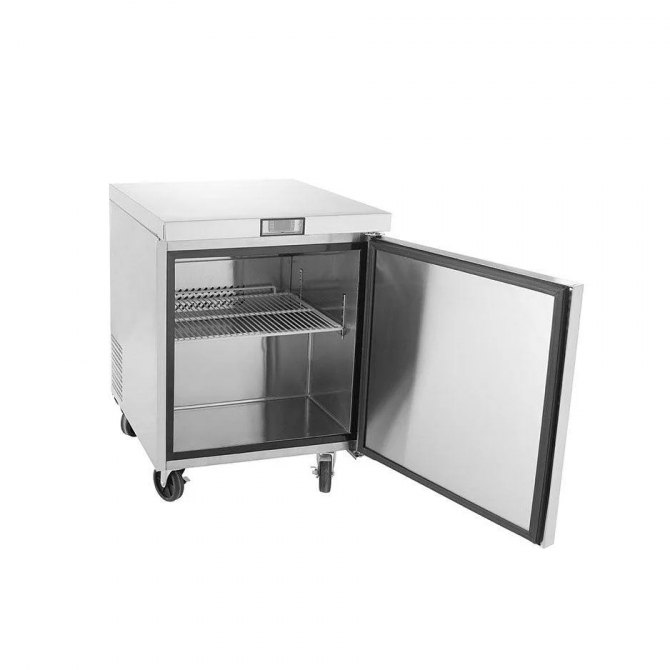 ATOSA 27" Stainless Steel Right Hinged Solid 1 door Undercounter Freezer MGF8405GR