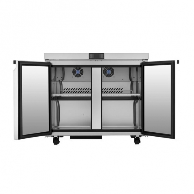 ATOSA 36" Stainless Steel Hinged Solid 2 Doors Under Counter Cooler AUR36SD