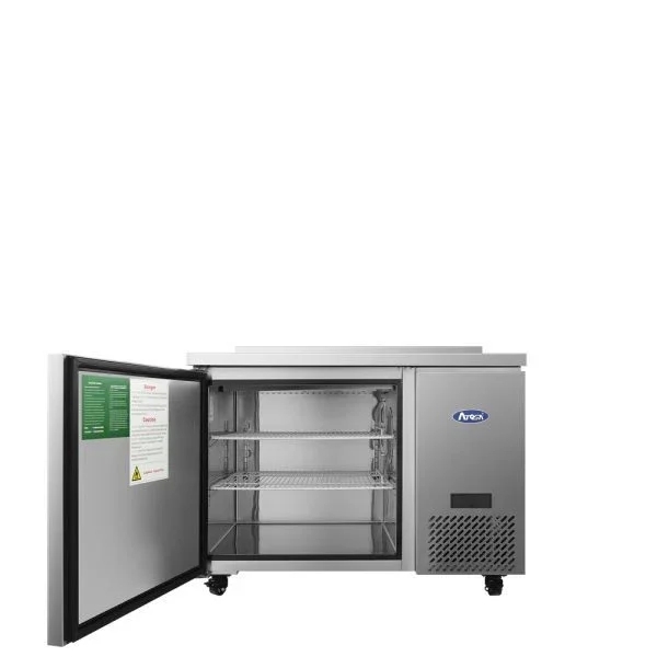 ATOSA 44" Stainless Steel Right Side Mount Left Hinged Solid 1 Door Worktop Cooler with backsplash MGF44GR