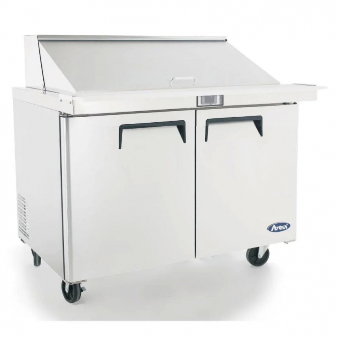 ATOSA 48" Refrigerated MEGA Top Sandwich Prep. Table with 18 x 1/6 poly pans MSF8306GR 