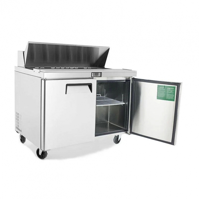 ATOSA 48" Refrigerated Standard Top Sandwich Prep. Table  with 12 x 1/6 poly pans MSF8302GR 
