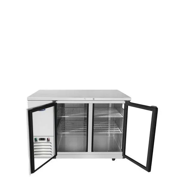 ATOSA 48" Stainless Steel Hinged Glass 2 Door Back Bar Cooler MBB48GGR 