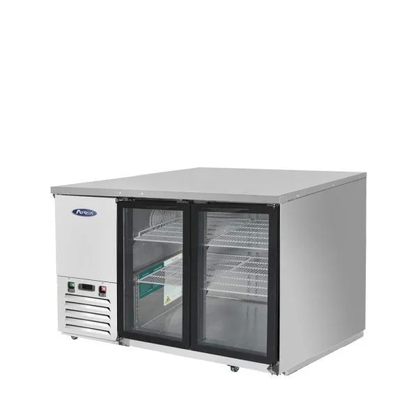 ATOSA 48" Stainless Steel Hinged Glass 2 Door Back Bar Cooler MBB48GGR 