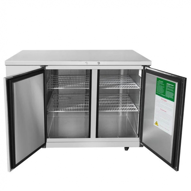 ATOSA 48" Stainless Steel Hinged Solid 2 Doors Back Bar Cooler MBB48GR 