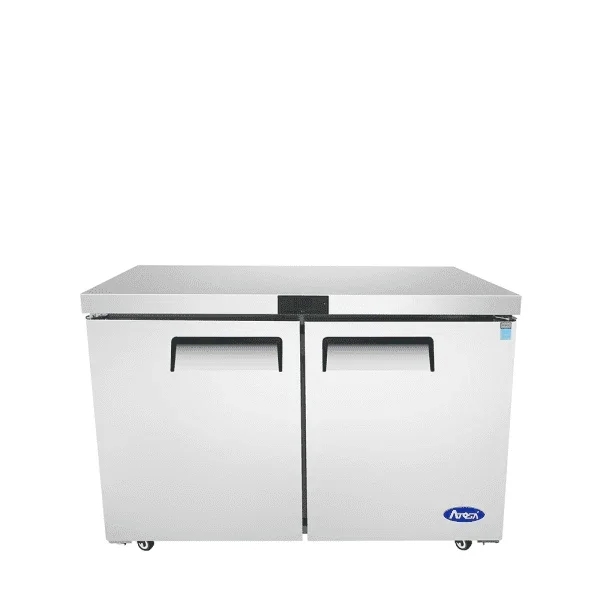 ATOSA 48" Stainless Steel Hinged Solid 2 door Undercounter Cooler MGF8402GR