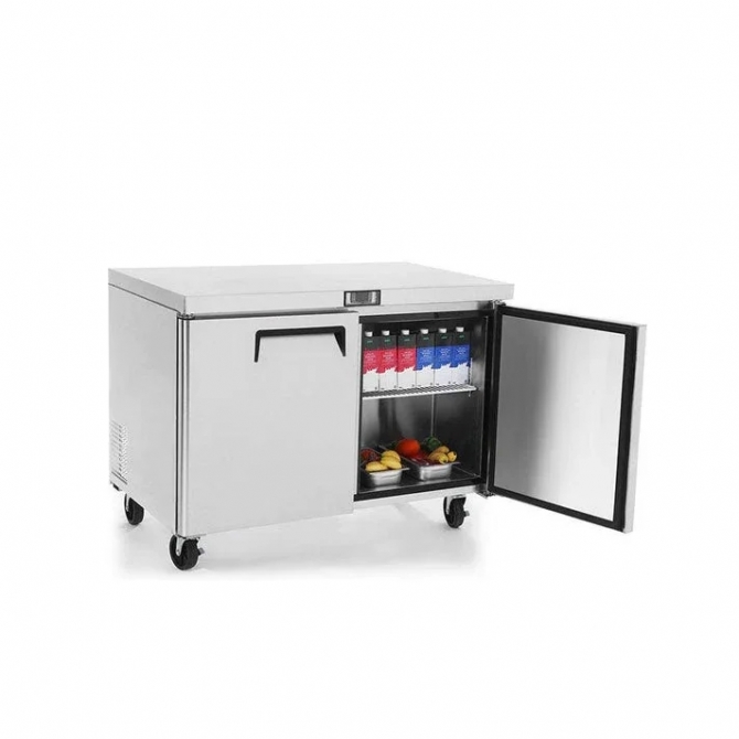 ATOSA 48" Stainless Steel Hinged Solid 2 Door Undercounter Freezer MGF8406GR