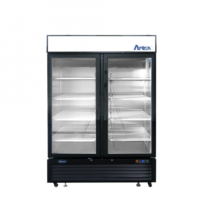 ATOSA  54" Black Exterior Hinged Glass 2 Doors Cooler MCF8723GR
