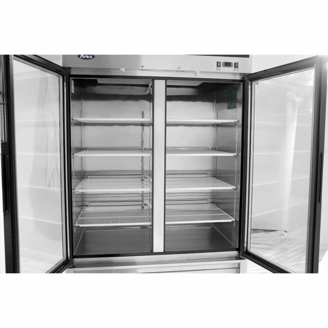 Atosa 54" Stainless Steel Hinged Glass 2 Door Freezer MCF8703ES