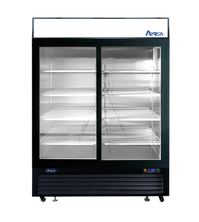 ATOSA 54" Black Exterior 2 Sliding Glass Door Cooler MCF8727GR  