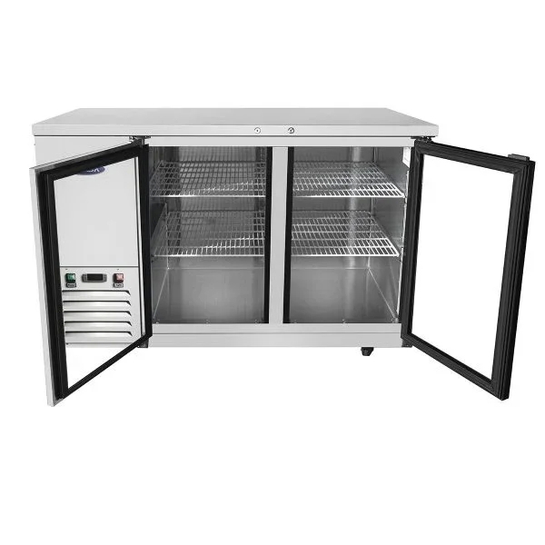 ATOSA 59" Stainless Steel Hinged Glass 2 Door Back Bar Cooler MBB59GGR 