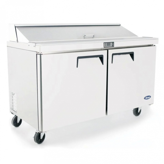 ATOSA 60" Refrigerated Standard Top Sandwich Prep. Table  with 16 x 1/6 poly pans MSF8303GR 