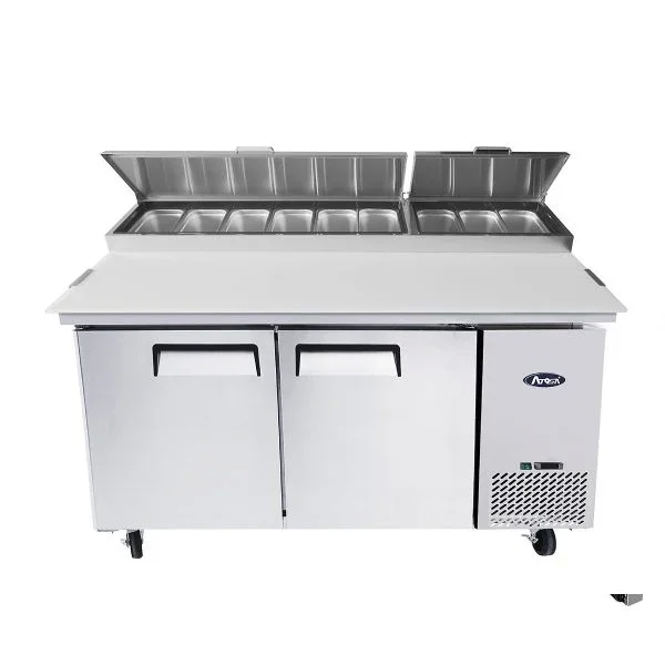 ATOSA 67" Refrigerated Pizza Prep Table with 9 x 1/3 size stainless steel pan MPF8202GR