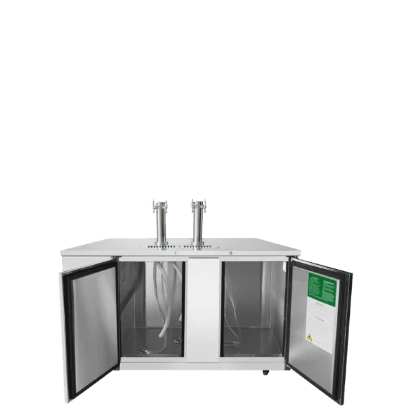 ATOSA 68" Stainless Steel Hinged Solid 2 Doors Direct Draw Keg Cooler with 2 Beer Tap Towers MKC68GR 