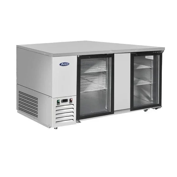 ATOSA 69" Stainless Steel Hinged Glass 2 Door Back Bar Cooler MBB69GGR 