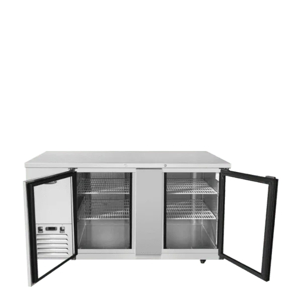 Atosa 69" Stainless Steel Hinged Glass 2 Doors Shallow Depth Back Bar Cooler SBB69GGRAUS1