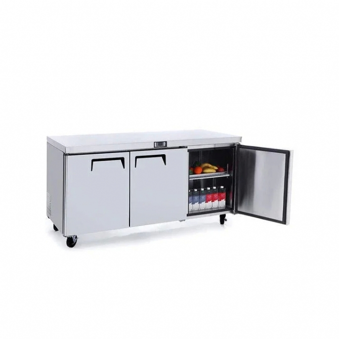 ATOSA  72" Stainless Steel Hinged Solid 3 Door Undercounter Cooler MGF8404GR