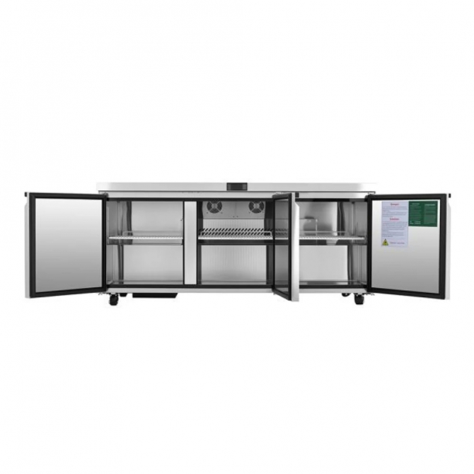 ATOSA  72" Stainless Steel Hinged Solid 3 Door Under Counter Cooler AUR72SD