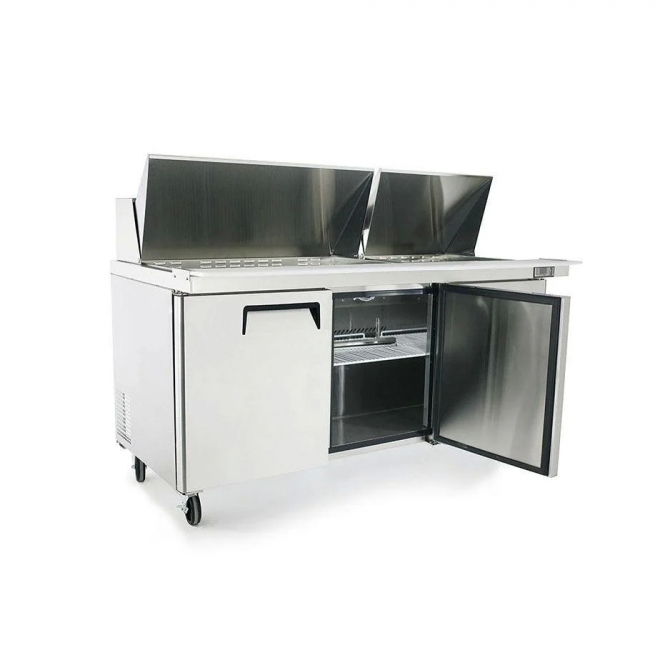 ATOSA 72" Refrigerated MEGA Top Sandwich Prep. Table with 30 x 1/6 poly pans MSF8308GR 