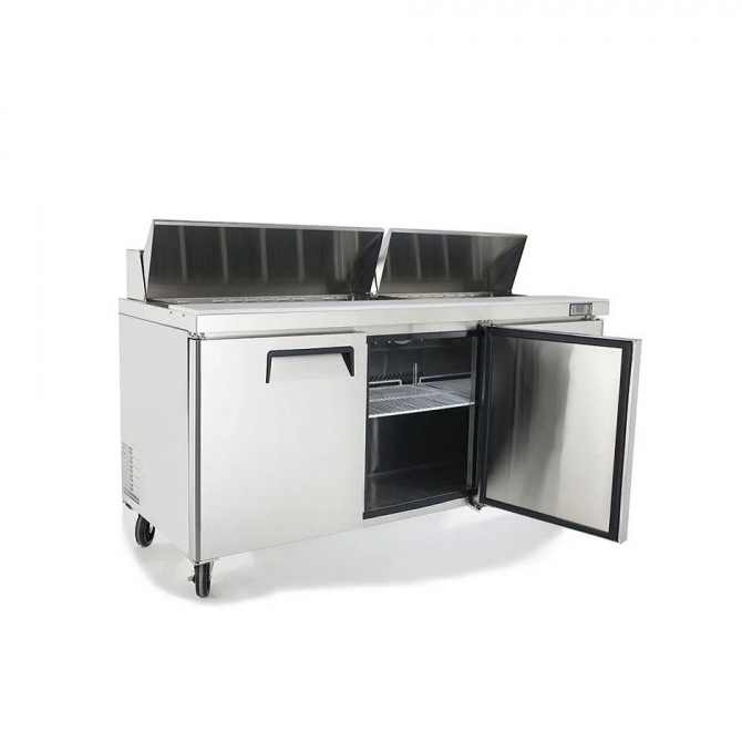 ATOSA 72" Refrigerated Standard Top Sandwich Prep. Table  with 18 x 1/6 poly pans MSF8304GR 