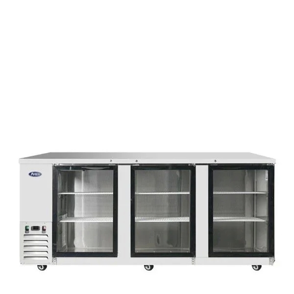 ATOSA 90" Stainless Steel Hinged Glass 2 Door Back Bar Cooler MBB90GGR 