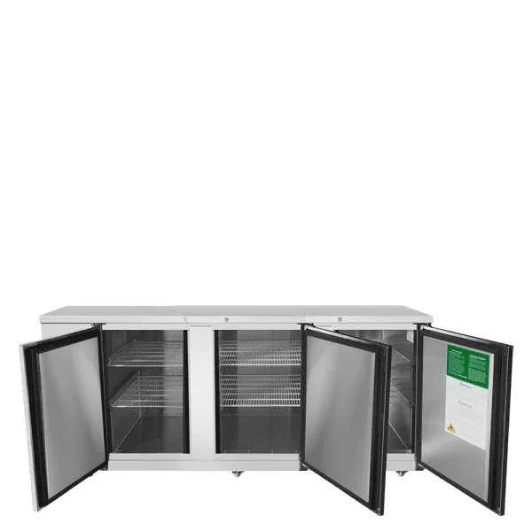 ATOSA 90" Stainless Steel Hinged Solid 3 Door Back Bar Cooler MBB90GR 