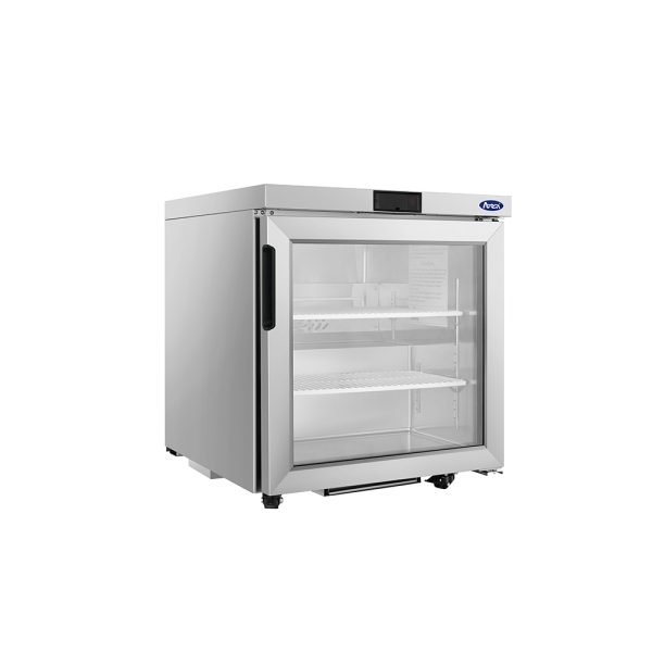 ATOSA AUR27GD 27" Stainless Steel Right Hinged Glass 1 Door Under Counter Cooler