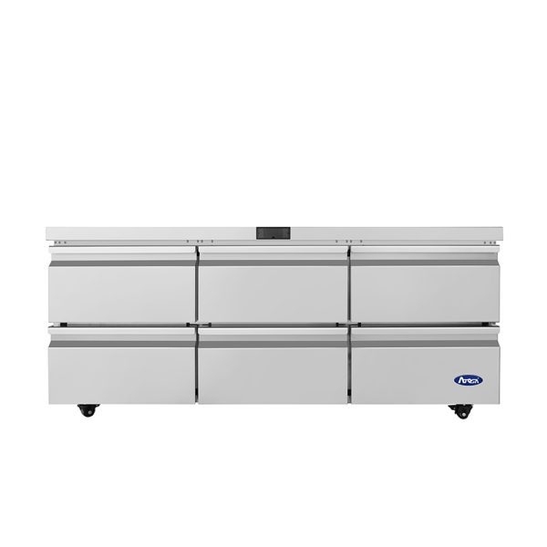 ATOSA AUR72D4 72" Stainless Steel 6 Drawers Under Counter Cooler