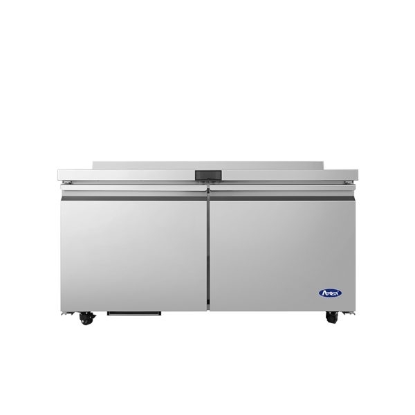 ATOSA AWR60SD 60" Stainless Steel Worktop Cooler with Backsplash Hinged Solid 2 Doors