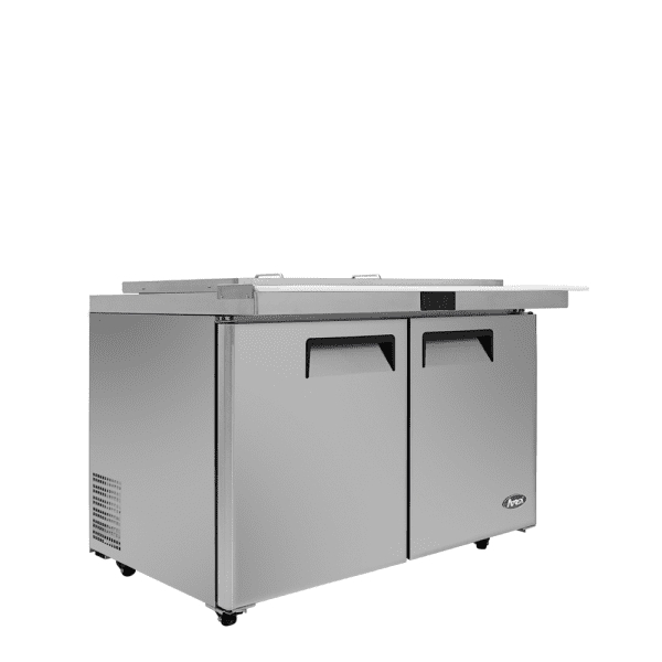 ATOSA MSF8306GR-NTCV Refrigerated 48" MEGA Top Sandwich Prep. Table with Night Covers and 18 x 1/6 poly pans 