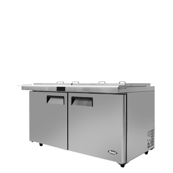 ATOSA MSF8307GR-NTCV Refrigerated 60" MEGA Top Sandwich Prep. Table with Night Covers and 24 x 1/6 poly pans 