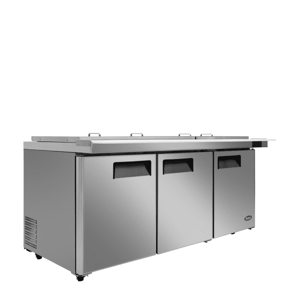 ATOSA MSF8308GR-NTCV Refrigerated 72" MEGA Top Sandwich Prep. Table with Night Covers and 30 x 1/6 poly pans 