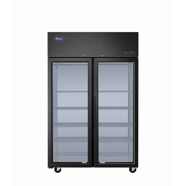 ATOSA PLUS-F2B-GD-S-PT Top Mount Compressor Pass Thru Hinged FRONT & REAR Glass Doors Cooler