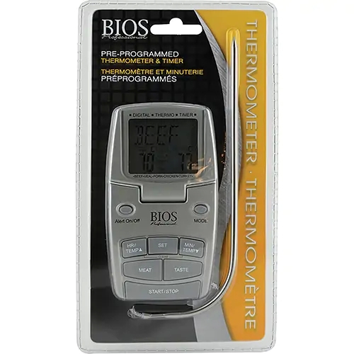 Bios Pre-Programmed Meat and Poultry Thermometer Timer DT100