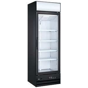 EFI C1-27.5GD Black Exterior Right Hinged Single Glass Door Cooler 